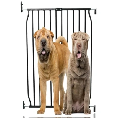 Image of Bettacare Extra Tall Eco Screw Fit Pet Gate, Black, 70cm 80cm, Gate 100cm in Height, Fitted Dog Safety for Puppy