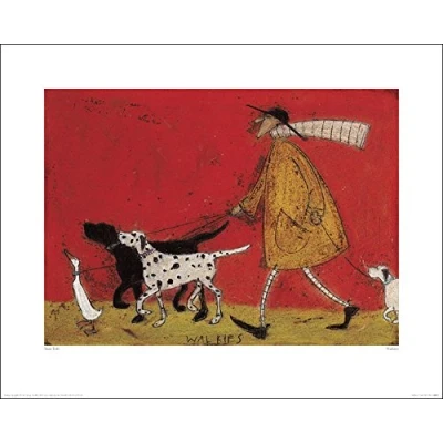 Image of The Art Group Walkies Sam Toft Print, Paper, Multi Colour, 40 x 50 1.3 cm