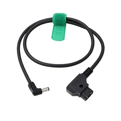 Image of HangTon D tap to DC Barrel 5.5 2.1mm Right Angle Power Cable for SmallHD 702 Atomos Ninja Shogun Inferno Flame LILLIPUT Monitor V mount 60cm
