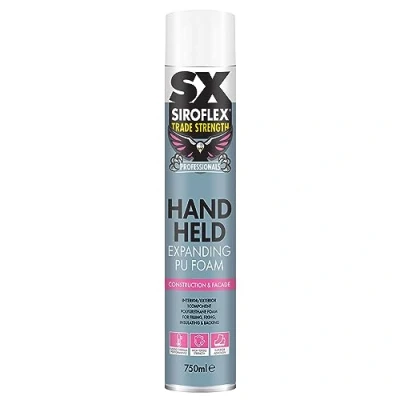 Image of SX Trade Strength PU Hand Held Expanding Foam Gap Filler Fixing &amp; Insulating Polyurethane Based Quick Drying 750ml