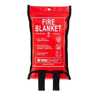 Image of Firechief SVB1/K40 Kitemarked Budget Fire Blanket Small (1m x 1m) Suited For Use Around The Home (Kitchen, Office, Garage)