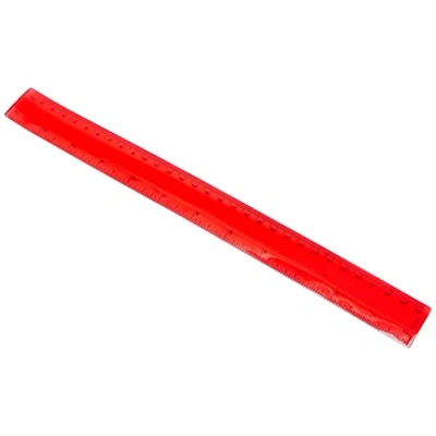 Image of eBuyGB Flexible Plastic Transparent Ruler, 30 cm, Red