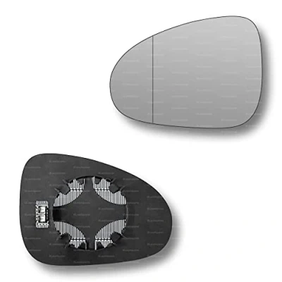 Image of Less4spares Replacement Wing Mirror Glass Left Compatible with VW Touareg 2010 2017 CLIP ON Passnager Near Side N/S Heated Blind Spot