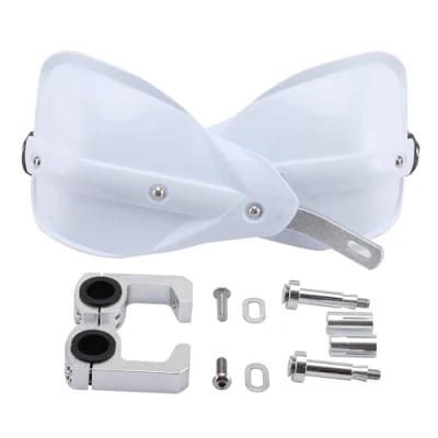 Image of GOOFIT 7/8&#039;&#039; Motorcycle Handbrush Handlebar Protector Guards Handguard handleba Replacement For ATV Scooter Go Kart White