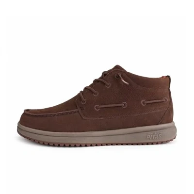 Image of WALK IN PITAS TIMOR LEATHER Men&#039;s Casual Boots Split Ankle Urban Low Shaft Boot Comfortable Boys Shoes Winter Sneakers Shoes, brown, 10 UK