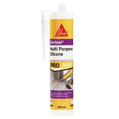 Image of Sika SikaSeal Multi Purpose Silicone Sealant Waterproof Excellent Flexibility Suitable For Internal And External Use White 300ml