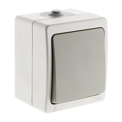Image of Akya Push Button, Light Grey, IP54, 1 Pack