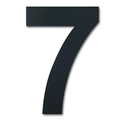 Image of Large Black Brushed Modern House Number 178mm Height Made of Solid 304 Stainless Steel, Floating Appearance and Easy to Install (Number 7 Seven)