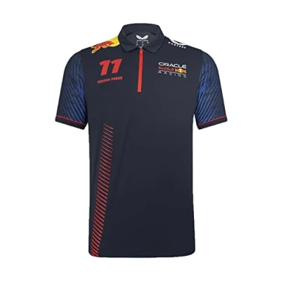 Image of Red Bull Racing Formula One Team Official 2023 1 Merchandise Replica Sergio Perez Driver Polo Shirt Night Sky Men&#039;s (XL)