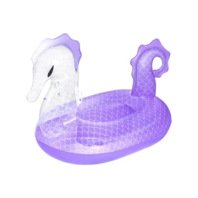Image of Bestway Seahorse Pool Float, Kids and Adults Inflatable Ride On with Handles, Swimming Beach Toy, Purple