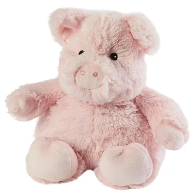 Image of Warmies Junior Pig Plush, Fully Heatable Cuddly Toy Slightly Scented with Dried French Lavender, Hot or Cold Plush for Anxiety and Relaxation