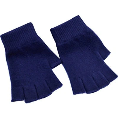 Image of Lerben® Fashion Men Women&#039;s Soft Cashmere Warm Fingerless Gloves Autumn Winter Hand Wrist Warmer Mitten (F Navy)