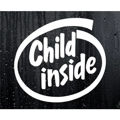 Image of Car Sticker CHILD INSIDE Kids Novelty Van Window Bumper Decal Ideal For Parents