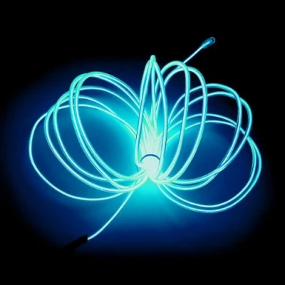 Image of Balabaxer EL Wire Ice Blue, 16.4ft/5M Neon Lights Noise Reduction Portable Glowing Strobing Electroluminescent for Parties, Halloween, DIY Decoration