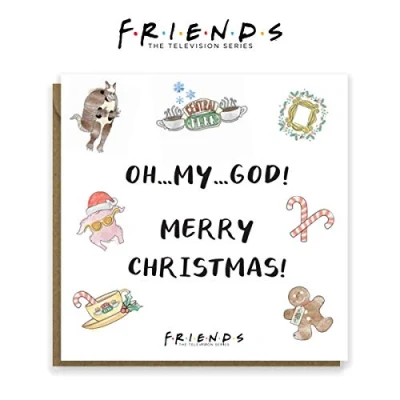 Image of Cardology Friends TV Show Christmas Card Oh My God! Merry Christmas!? Greeting For Fan Officially Licensed Merchandise
