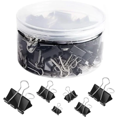 Image of SANNIX 110 PCS Binder Clips Assorted Sizes, X Large, Medium, Small, Mini and Micro, Paper Clamps for Office Home School