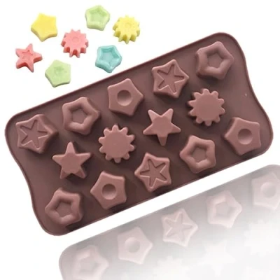 Image of TTOA Star Pentagon Silicone Chocolate Mould Ice Cube Cake Decoration Wax Melt Non Stick