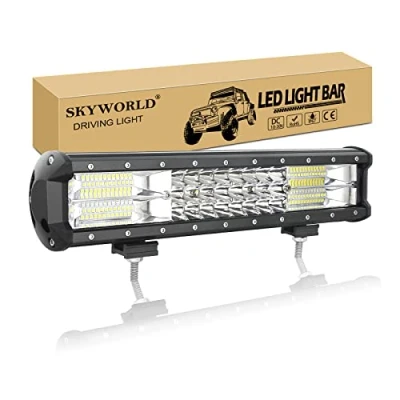 Image of SKYWORLD 15 inch 216W Led Light Bar, Spot Flood Combo Beam bar Auto 12V 24V Driving Offroad Lamp Work Fog Lights, Waterproof Roof Bumper for Car Boat Camp Truck 4x4