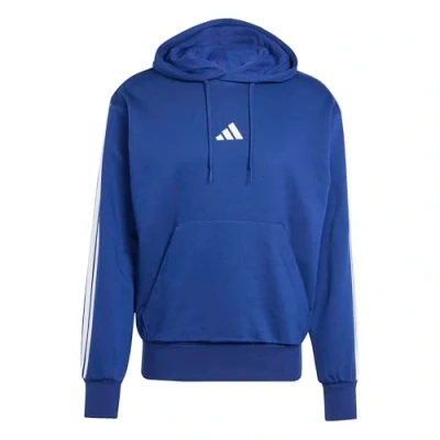 Image of adidas Men&#039;s ESSENTIAL THREE STRIPES FLEECE HOODIE, dark blue/white, XXL