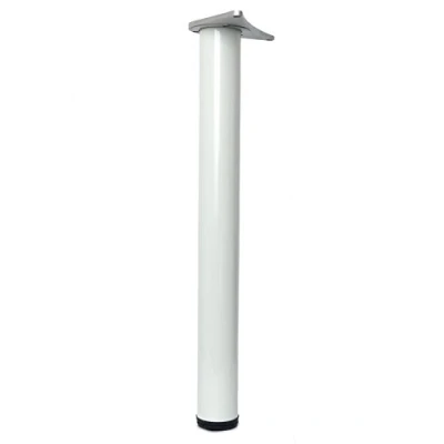 Image of 4 x 870mm Adjustable White Breakfast Bar Worktop Support Table Leg 60mm Diameter