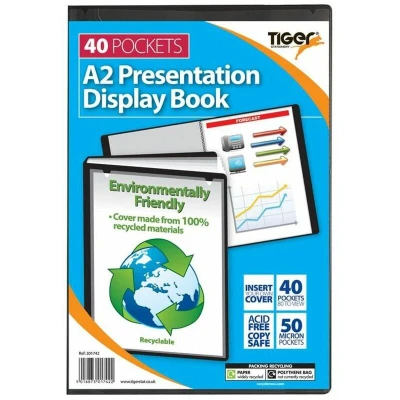 Image of Tiger A2 Presentation Display Book 40 Pocket Black