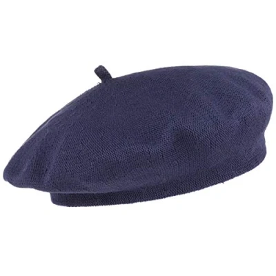 Image of Lipodo Bay of Biscay Cotton Beret Women Made 100% French hat for Spring/Summer Artist Blue