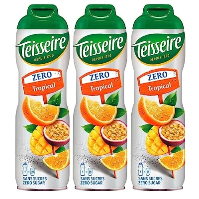 Image of Pack of 3 syrups Teisseire 0% Sugar Tropical Fruit x 600ml
