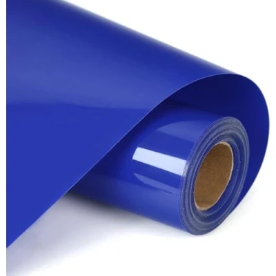 Image of HIKENRI Royal Blue Heat Transfer Vinyl Bundle 12&quot; x 10 ft Rolls,HTV for Silhouette Cameo Easy to Cut &amp; Weed,DIY Press Design T Shirt,Clothes,Hats and Other Textiles