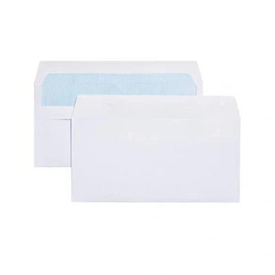 Image of Blue Label Opaque DL 110 x 220 mm 80 gsm Wallet Self Seal Envelope White Pack of 1000