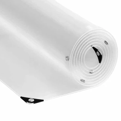 Image of vidaXL Clear PVC Tarpaulin 2x8m Water Resistant Tarp with Eyelets Protects Outdoor Furniture &amp; Cargo