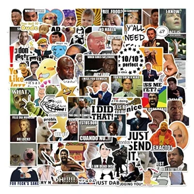 Image of Bric Dodo Meme Stickers Water Bottles Laptop Phone Guitar Skateboard Computer Pack of 100 Classic Funny Vinyl Waterproof Aesthetic for Teenagers Children Adults