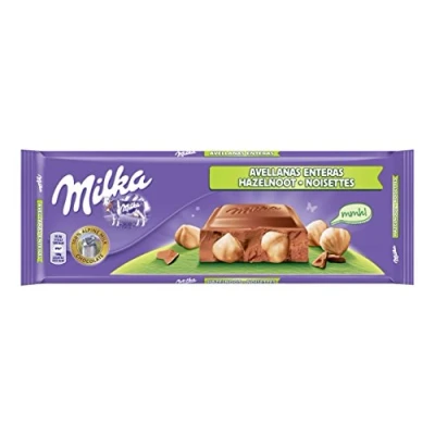 Image of Milka Milk Chocolate Bar with Whole Hazelnuts 300g