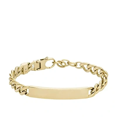 Image of Fossil Bracelet for Men Drew, Gold Tone Stainless Steel Chain Bracelet, Length: 185mm+15mm, Width: 44.4mm, Height: 16.8mm, JF04465710
