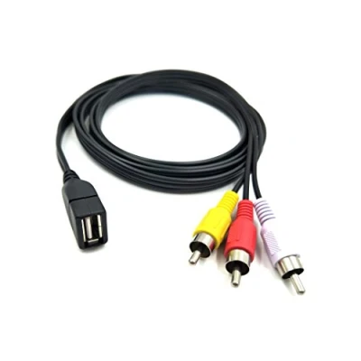Image of Duttek USB 2.0 Female to 3 RCA Male Video A/V Camcorder Adapter Cable for TV/Mac/PC. 5 feet/1.5m