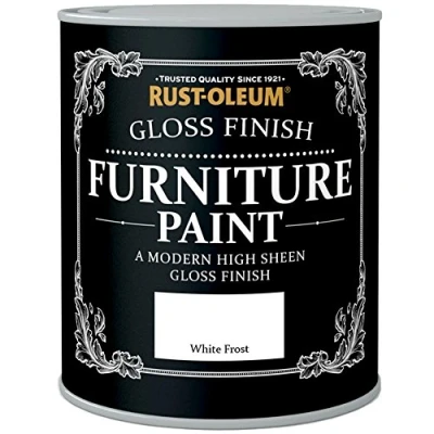 Image of Rust Oleum Gloss Finish Furniture Paint White Frost 125ml