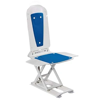 Image of Kanjo Eco Lightweight Reclining Bathlift Bath Lift With Blue Covers, FREE 4 YEAR WARRANTY, Lift, Chair, Easy Clean, Makes Bathing Easier for Elderly, Disabled, Accessibility Aid