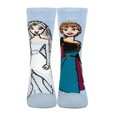 Image of HEAT HOLDERS Lite Novelty Disney Princess Socks for Girls Cinderella Ariel Frozen Belle (9 12, Frozen)