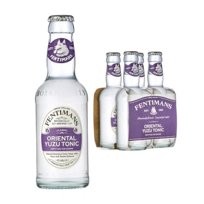 Image of Fentimans Oriential Yuzu Tonic Water Botanically Brewed Infused with Extracts and Herbal Undertones Low Calorie, Gluten Free Vegan Friendly Soft Drinks 4 x 200 ml