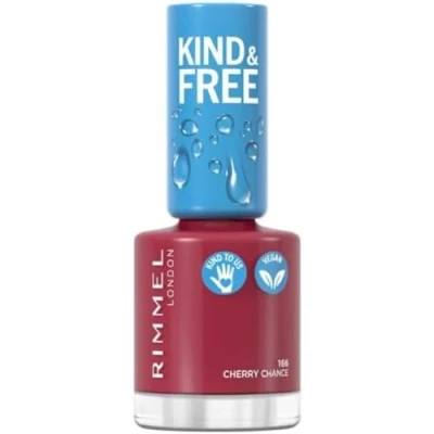 Image of RIMMEL Kind &amp; Free Nail Polish, 166 Cherry Chance, 8ml