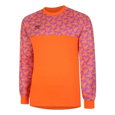 Image of Umbro Childrens/Kids Flux Long Sleeved Goalkeeper Jersey (11 12 Years) (Shocking Orange/Purple Cactus)