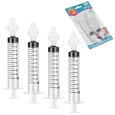 Image of Vicloon Nasal Aspirator, 4pcs Baby Nose Cleaner Irrigator for Newborns Toddlers, Safe with Cleanable &amp; Reusable Silicone Suction Tip