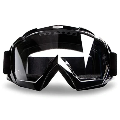 Image of 4 FQ Motorcycle Goggles Dirt Bike Motocross Windproof ATV Dustproof Racing GogglesScratch Resistant Ski Protective Safety Glasses (Black frame+Clear lens)