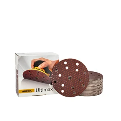 Image of Mirka Ultimax Sanding paper Ø 150mm Grip 15 hole / grit P60 50 pcs For eccentrics and sanders of soft hard wood, mineral materials, old varnish UC61105060