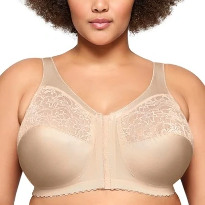 Image of Glamorise Full Figure Plus Size MagicLift Front Closure Support Bra Wirefree #1200