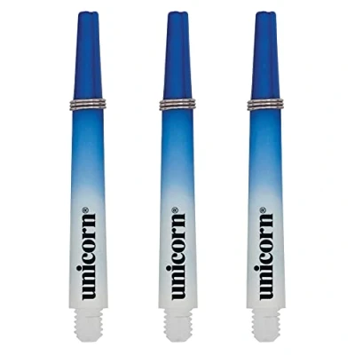 Image of Unicorn Dart Shafts Gripper 3 Two Tone Durable Nylon Blue and White Stems Short 34.4 mm