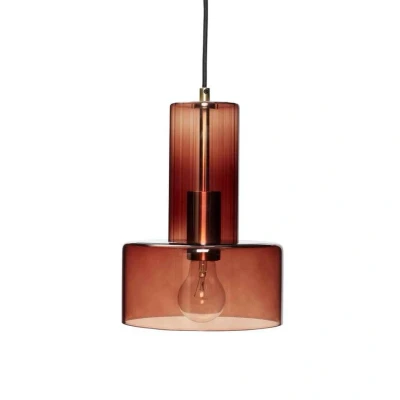 Image of Hübsch pendant light Ripple, amber coloured, glass, E27