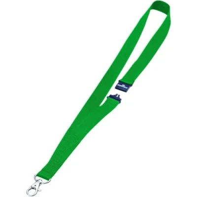 Image of Durable Textile Lanyard 20 mm Green Pack of 10 Necklaces Includes Safety Release Holds a Variety Badges and Passes