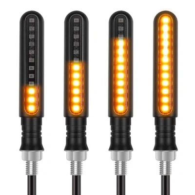 Image of Kinstecks 4PCS Motorcycle Indicators Flowing Turn Signal Lights Motorbike Turning 12V for Scooter Quad Cruiser Off Road