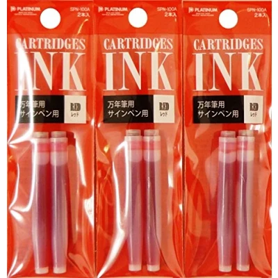 Image of Platinum Refills Red for Preppy Fountain Pen Cartridge SPN 100A 11