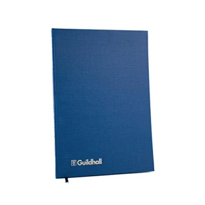 Image of Exacompta Ref 31/1Z Guildhall Account Book, 298 x 203mm, 1 Cash Column, 80 Pages of 95gsm Ledger Quality Paper, Traditionally Sewn, Hardback Blue Vinyl Cover